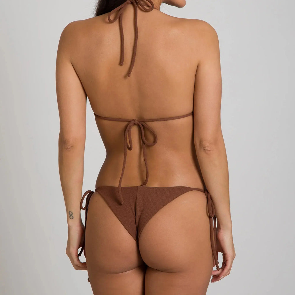 Cannes Tie-Side  Bikini Bottom – Cocoa | Brazilian Swimwear | Beeluxxe Beeluxxe