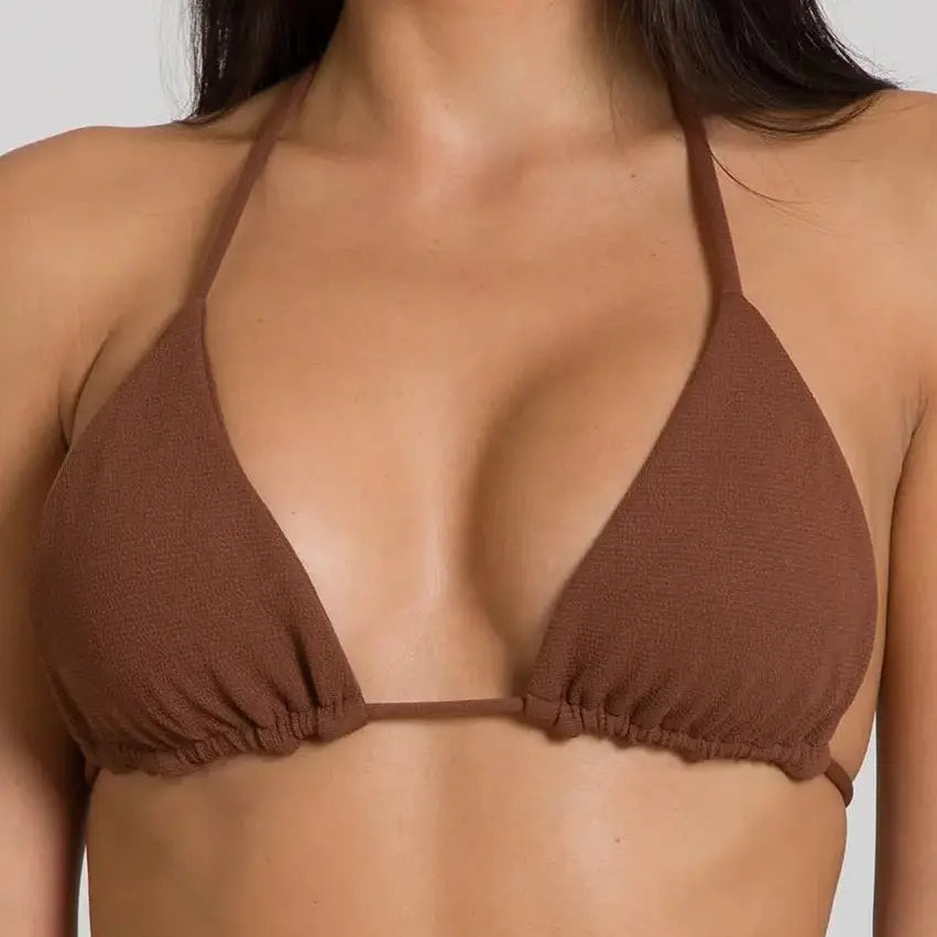 Cannes Triangle Bikini Top – Cocoa | Brazilian Swimwear | Beeluxxe Beeluxxe