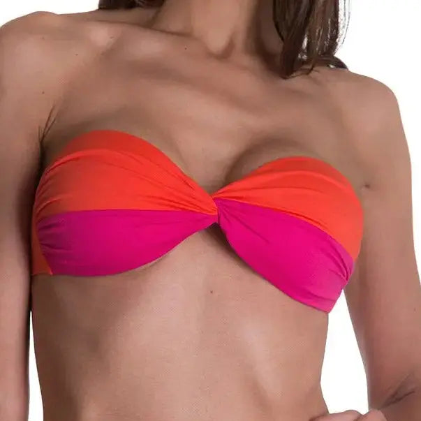 Cielo Twist Bandeau Bikini Top | Brazilian Luxury Swimwear Beeluxxe