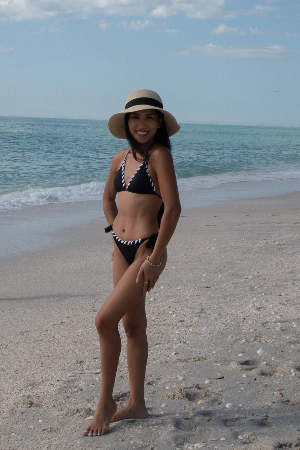 Serene Triangle Bikini Top with Hand-Embroidered Trim | Made in Brazil Beeluxxe