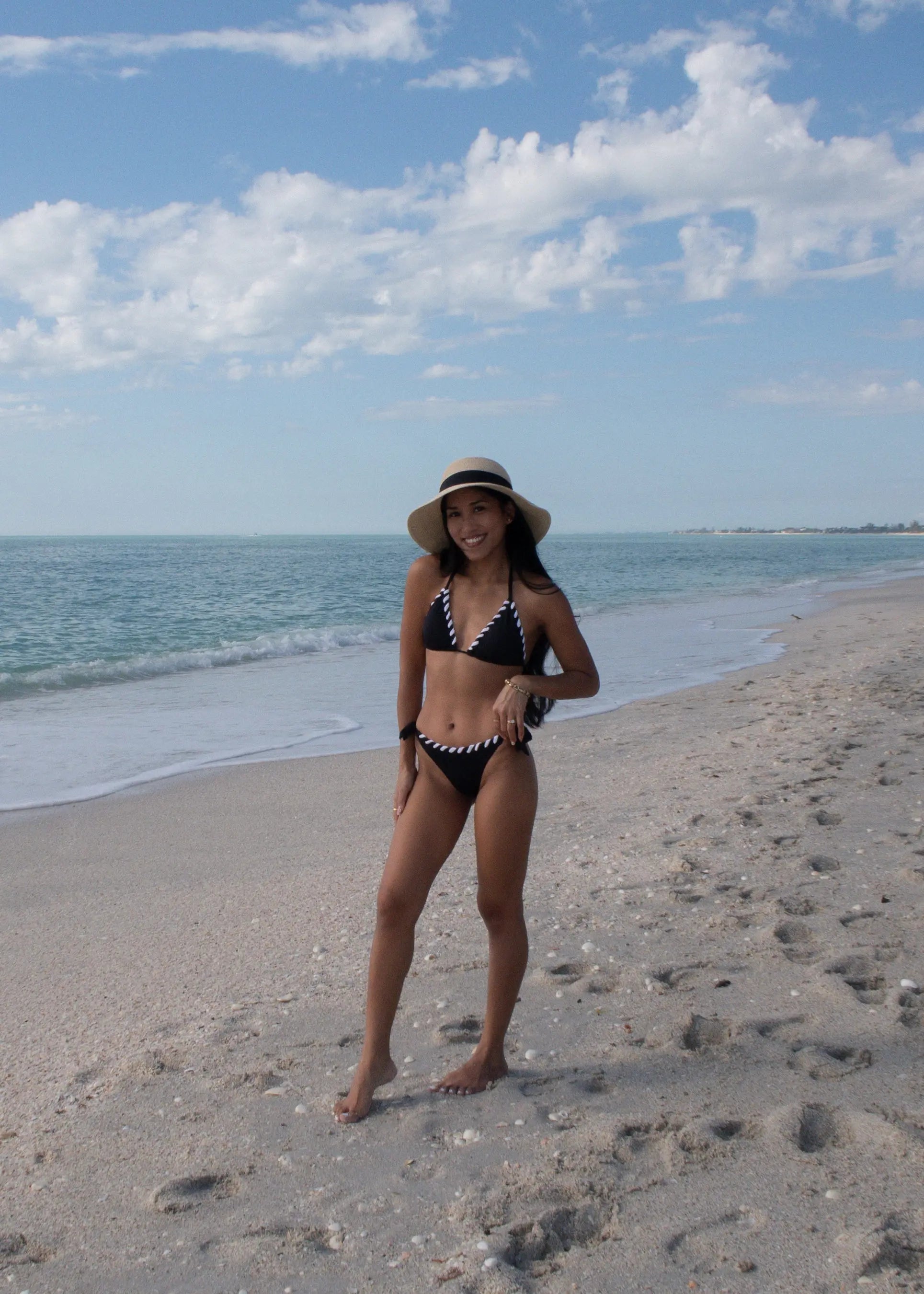 Serene Triangle Bikini Top with Hand-Embroidered Trim | Made in Brazil Beeluxxe
