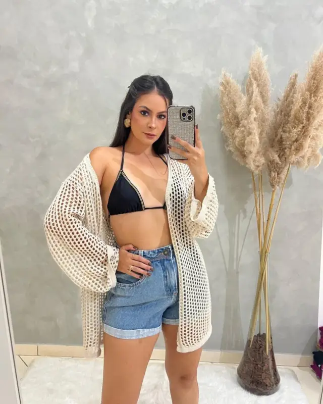 Beach Kimono - Beige / One size