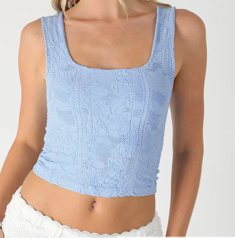Double Lace Square Crop Top Beeluxxe
