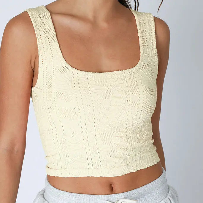 Double Lace Square Crop Top Beeluxxe