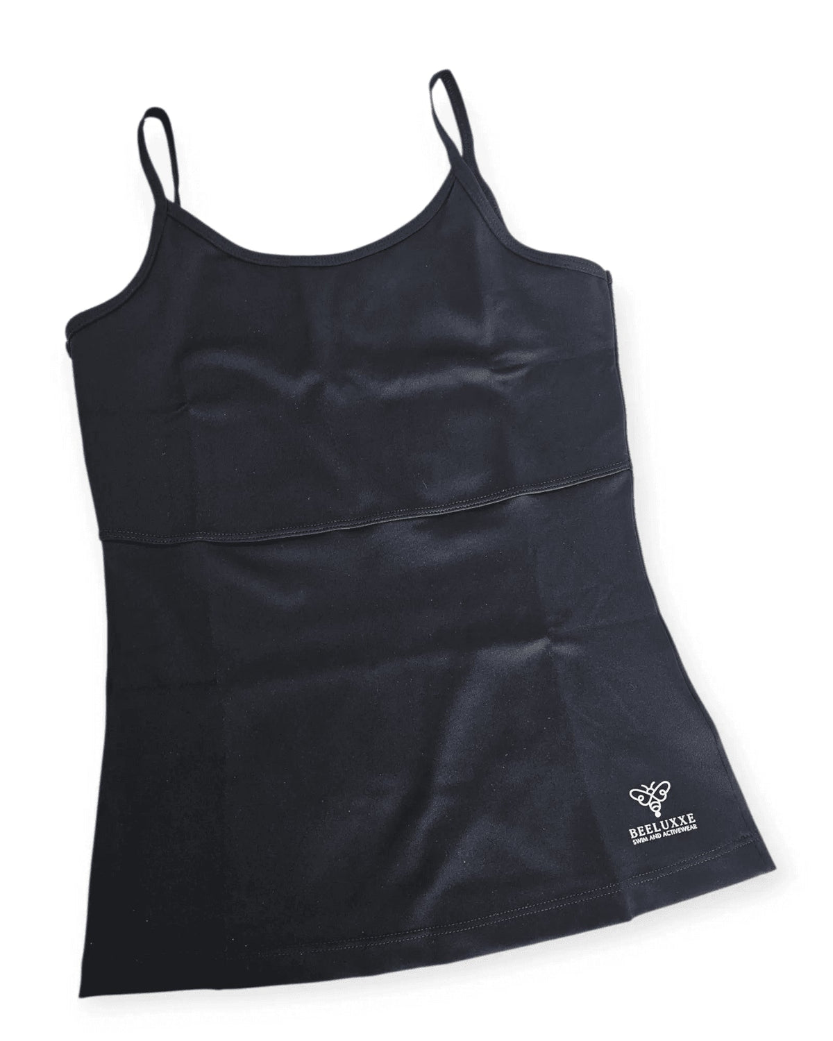 Evolve Flow tank in black, angled front view