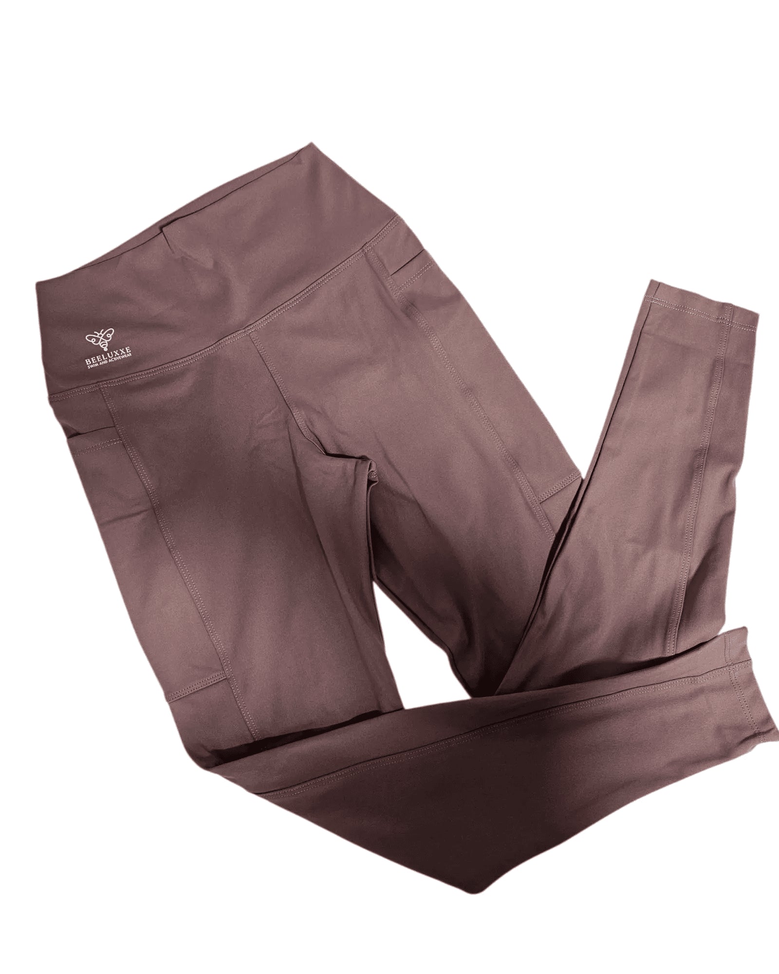 Evolve Pocket Legging in moccha, folded flat lay