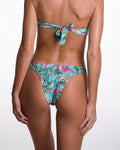 Beeluxxe Laguna Twist Bandeau Bikini in tropical floral print, back view