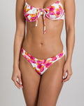 Petália swimwear in watercolor petal print, front view