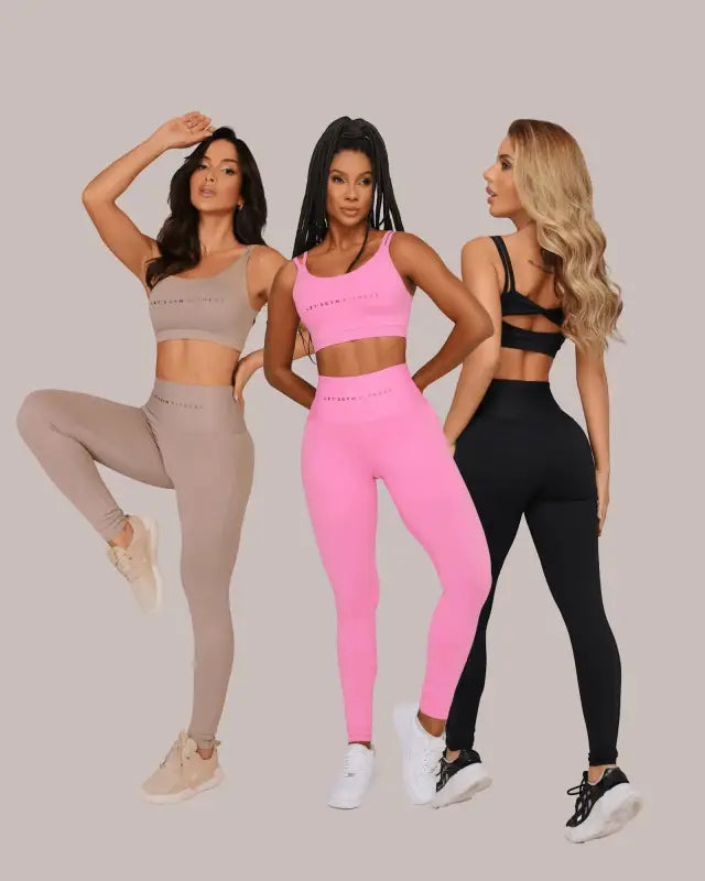 BEELUXXE SCULPTING LEGGINGS AND HIGH-SUPPORT SPORTS BRA SET - activewear