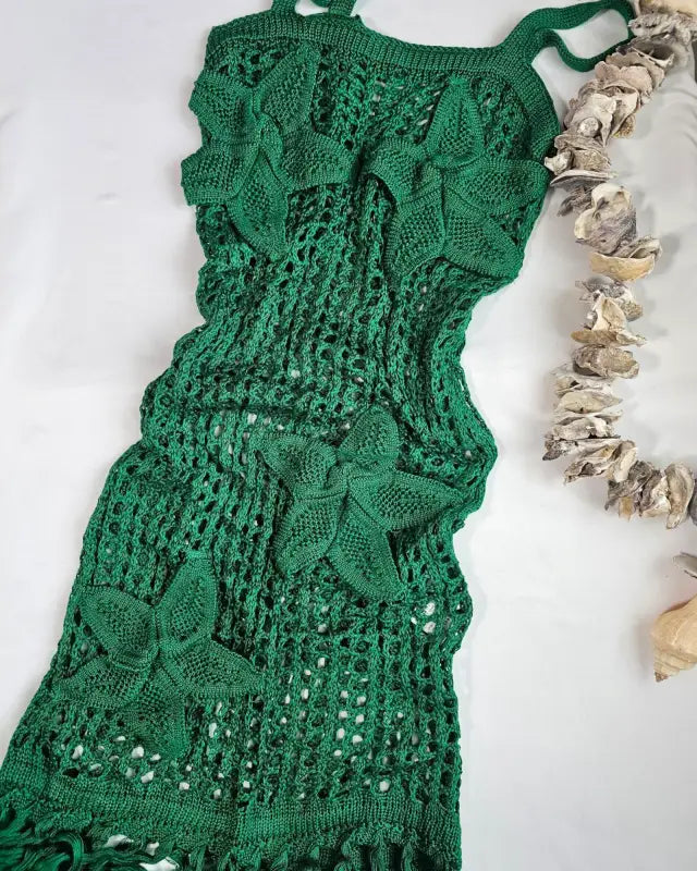 Floral Knit Sheer Cover-Up Dress