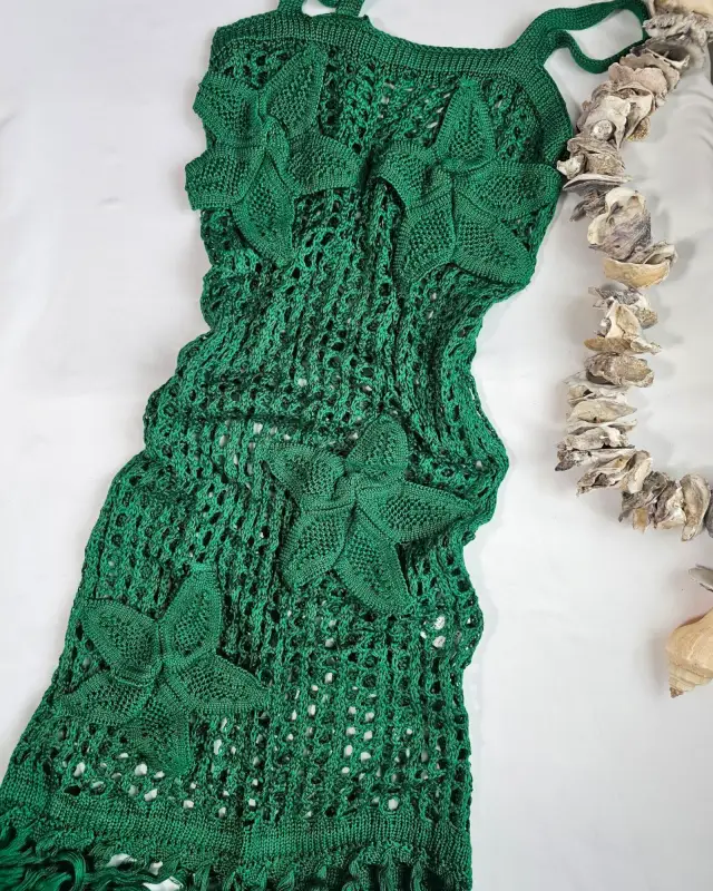 Floral Knit Sheer Cover-Up Dress