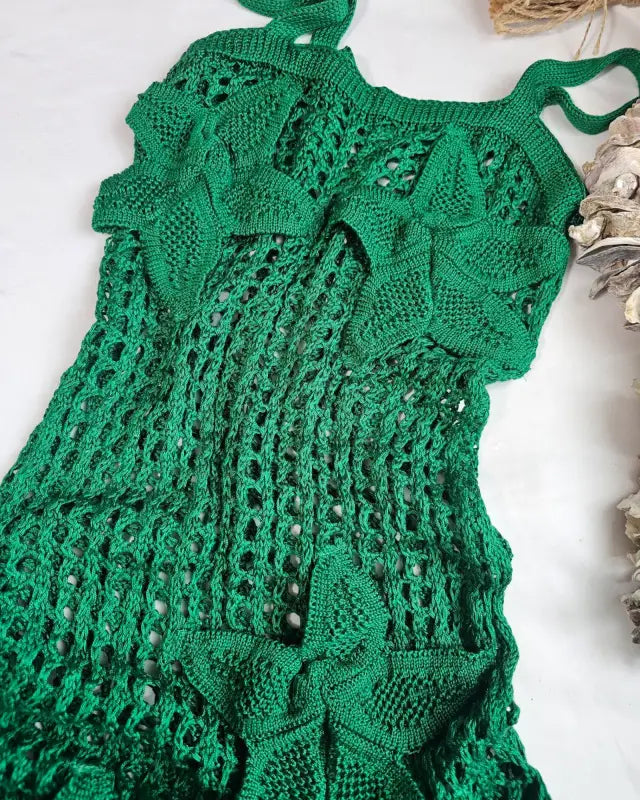 Floral Knit Sheer Cover-Up Dress