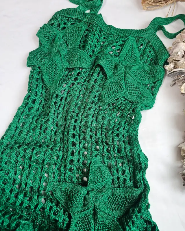 Floral Knit Sheer Cover-Up Dress