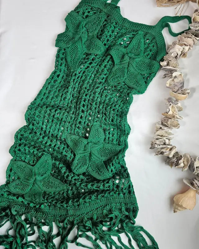 Floral Knit Sheer Cover-Up Dress