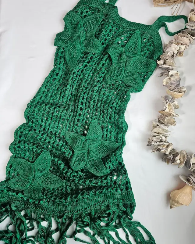 Floral Knit Sheer Cover-Up Dress
