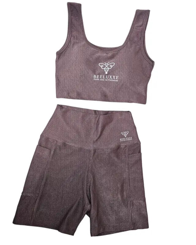Ribbed Top and Shorts with pocket