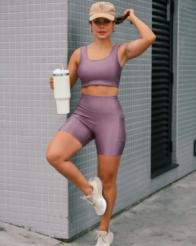 Ribbed Top and Shorts with pocket