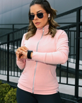 Women’s zip-up jacket with soft fabric, modern fit, and everyday comfort