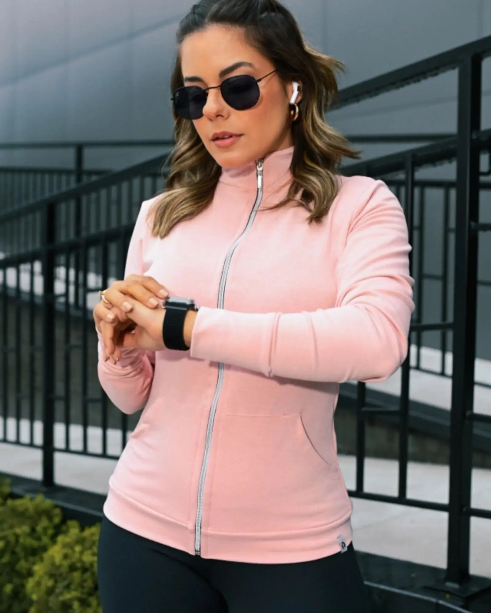 Women’s zip-up jacket with soft fabric, modern fit, and everyday comfort