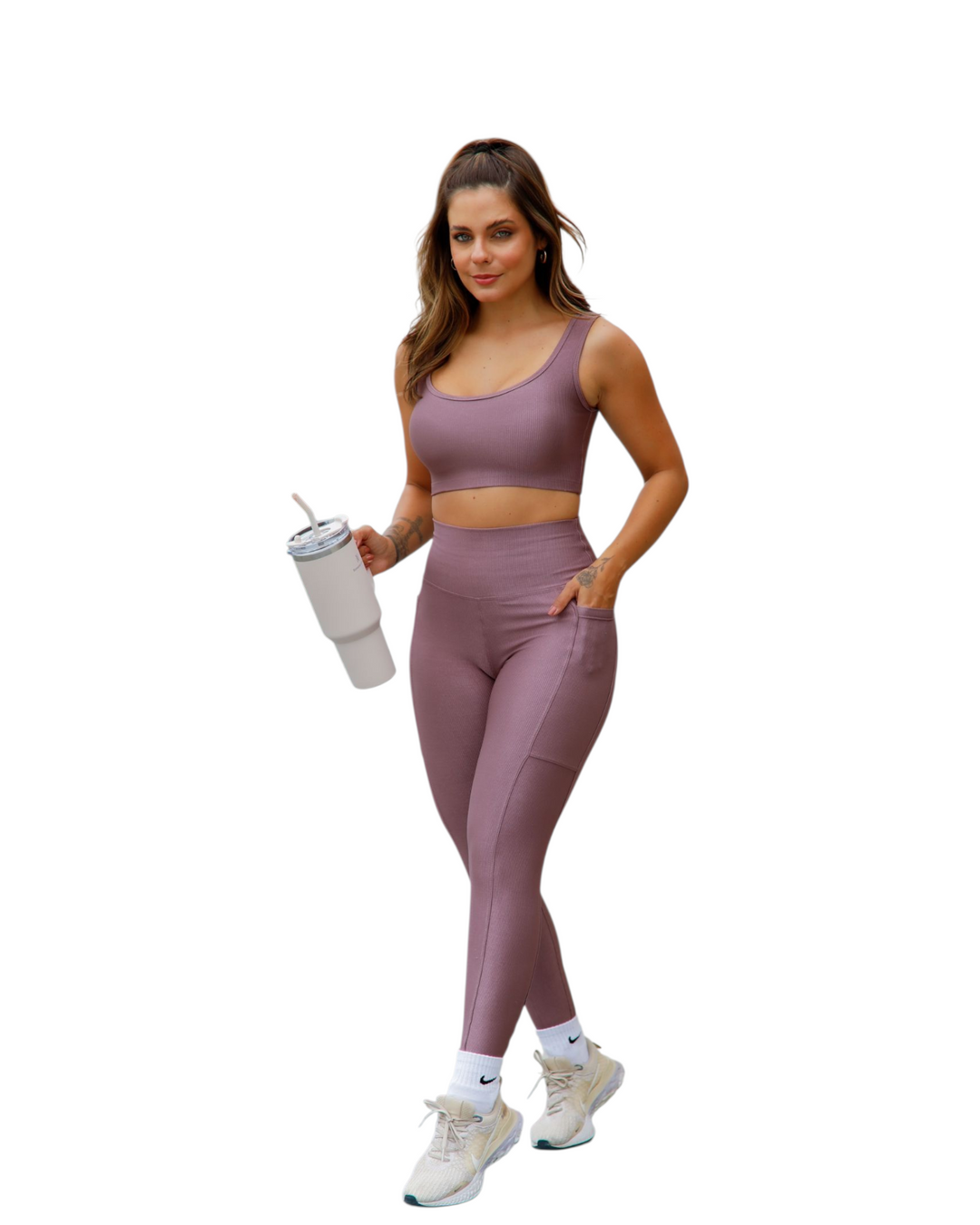 Luxxe Glow Ribbed Soft Women's Fitness Set